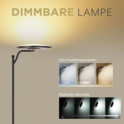 Lampadaire LED Noir Dimmable avec Télécommande, Éclairage Indirect Réglable pour Salon (1/5)