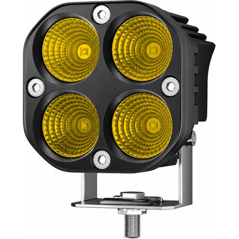 Feu de Travail LED 40 W Jaune à Éclairage Fixe pour Voiture, Moto et Véhicule Tout-Terrain (1/5)