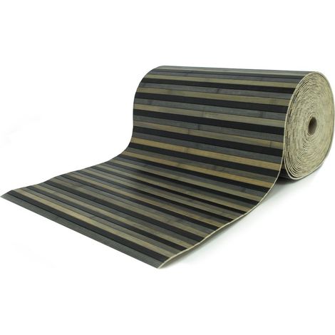 Tappeto Bamboo Passatoia Antiscivolo Degradè Colore Nero, misura50x240coloreNero (1/2)