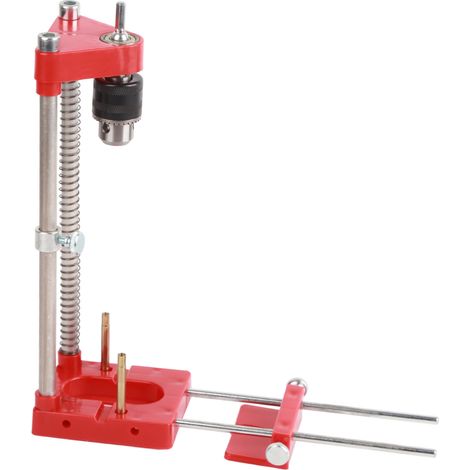 Guide de perçage pour menuisier, gabarit de perçage réglable, poinçon de positionnement, base en plastique rouge (1/3)
