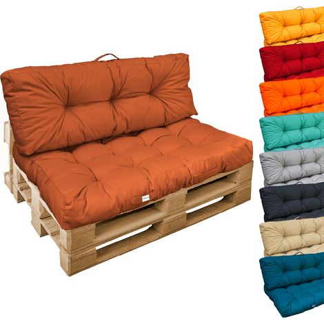 Linxor – Kit de coussins capitonnés pour palette – Tissu oxford 100% polyester – Épaisseur 20 cm – Résistant aux tâches et à l'eau
