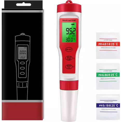 Medidores de pH digitales para el control de la calidad del agua, adecuados para la horticultura y la producción agrícola. (1/4)