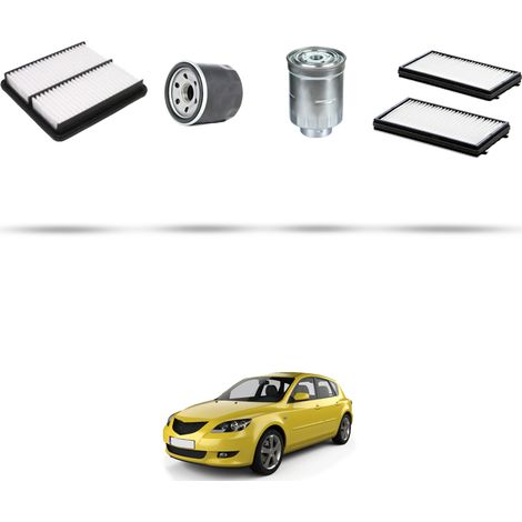 Kit tagliando 4 filtri compatibile con Mazda 3 (BK) 2.0 CD 105kw dal 2007 al 2009 (1/5)