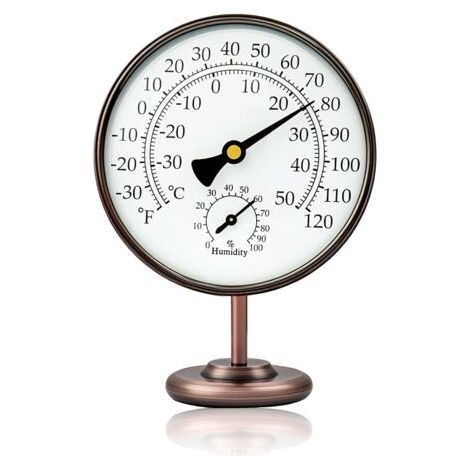 Innen- und Außenthermometer aus Messing, dekoratives Innenthermometer mit Luftfeuchtigkeit (1/5)