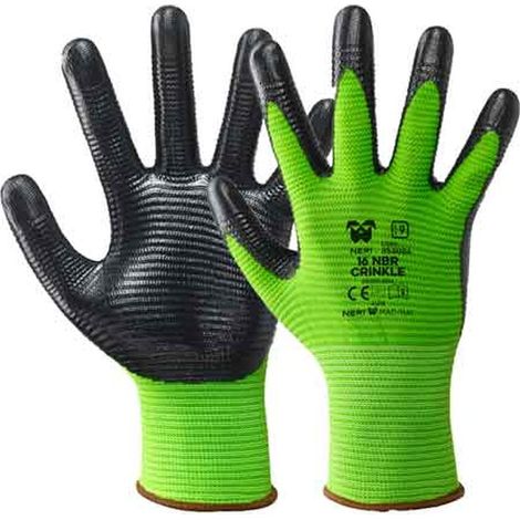 GUANTO PROFESSIONALE 'NBR CRINKLE' NERI Tg. 9 Q.TA 12