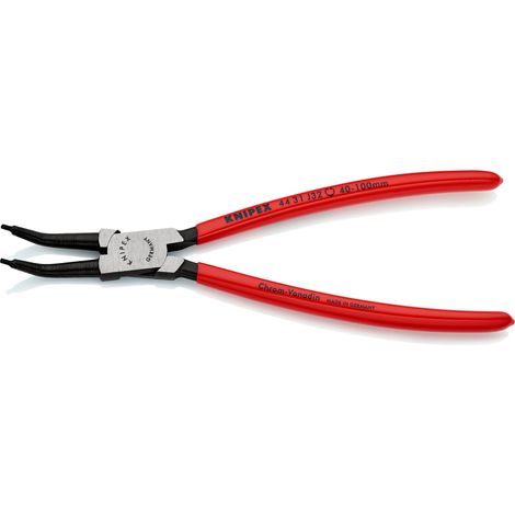 KNIPEX 44 31 J32 Circlip Pliers for internal circlips in bore holes 45° angled plastic coated black atramentized 225 mm