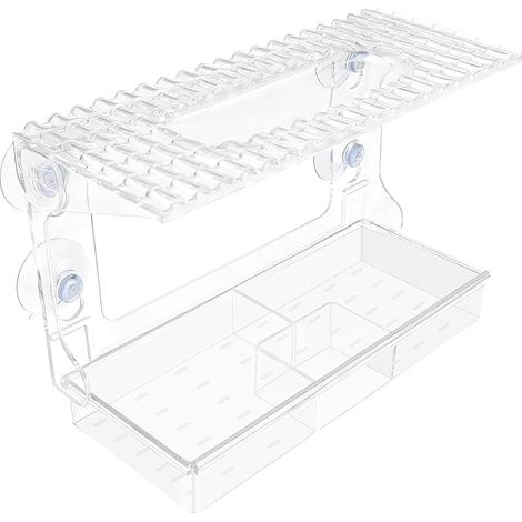 Window Feeder, Bird Feeder, with 4 24 x 16 x 11 cm, Window Sill with Removable Feeder, Wild Bird Feeder (1/5)