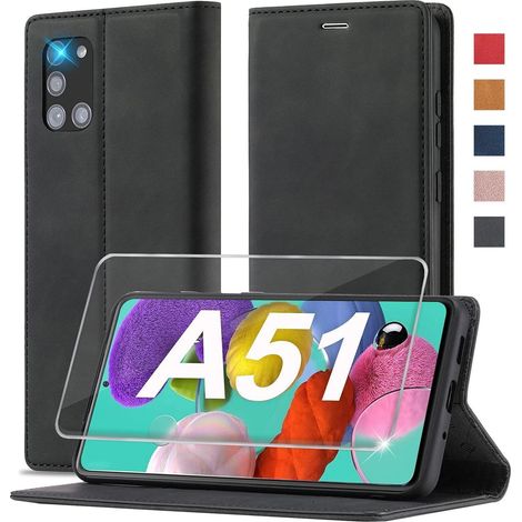 Coque portefeuille cuir pour Samsung A51 4G avec béquille et porte-cartes (1/5)
