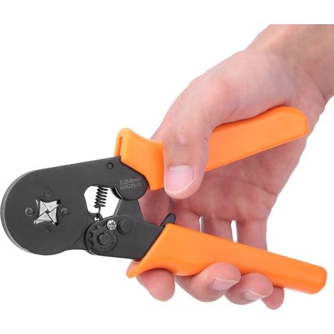 Selbstjustierende Crimpzange für Aderendhülsen, Crimpzange für Kabelschuhe, 0,25–6 mm², 23–10 AWG (1/5)