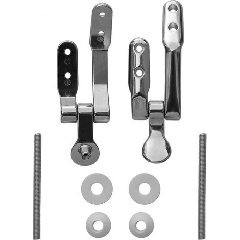 Cerniera fissaggio per sedile WC confezione 2 pezzi universale completa di viti accessori ricambi (1/4)