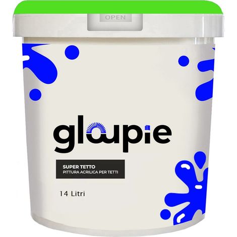 GLOUPIE SUPER TETTO Idropittura Acrilica Elastomerica Per Protezione E Decorazione Di Tetti E Superfici Esterne 14 Lt Verde (1/5)