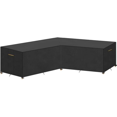 Housse de protection pour canapé de jardin d'angle, dimensions 255x255x87cm, imperméable, forme en V – Pour meubles extérieurs, terrasse, balcon, résistance UV, liens de serrage (1/3)