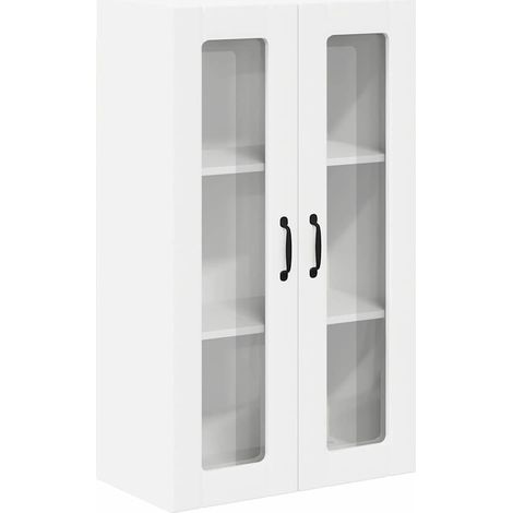 Maison Exclusive - Mobile in vetro da parete LUCCA Bianco 60 x 31 x 100 cm