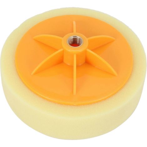 Tampon de polissage et de lustrage pour voiture15 cm (6 pouces)éponge M14kit d'outils pour le polissage des jantesjaune (1/5)