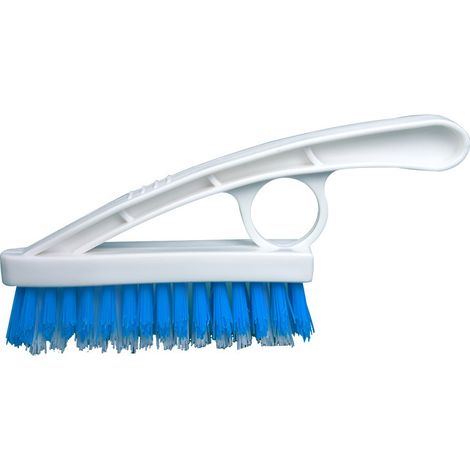 Lot de 2 brosses à joints - Brosse de nettoyage pour baignoire avec poils rigides en nylon, brosse de nettoyage pour joints de carrelage de salle de bain et douche, cuisine blanche