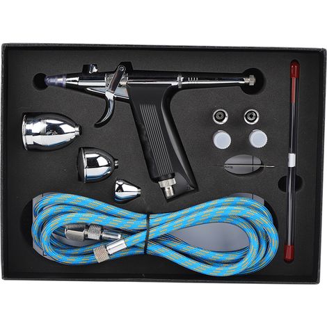 Ensemble de pistolets à peinture en métal, aérographe 2 cc/7 cc/10 cc pour la peinture de maquettes et la décoration de gâteaux.