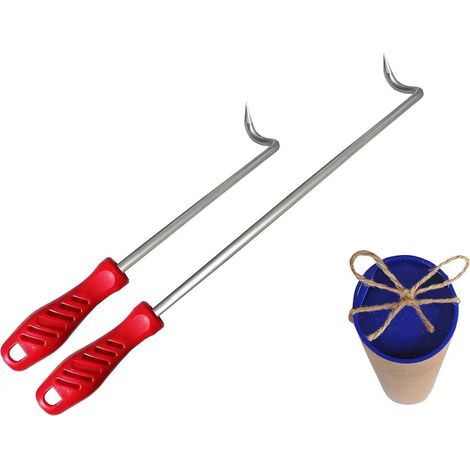 Spatule de barbecue en forme de queue de cochon - Crochets en acier inoxydable de 40 cm et 30 cm de long - Accessoires pour barbecue (1/5)