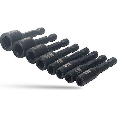 8pcs Tap Die Socket Adapter 1/4 Inch Hex Shank Machine Screw Metric Plug Threading Tool for Electric Drill -M16 (1/5)