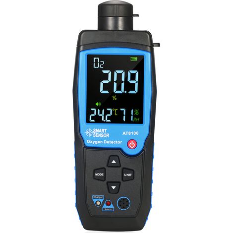Détecteur d'oxygène numérique portable SMART SENSOR, rechargeable par USB, testeur de capteur O2 pour automobile, moniteur avec écran LCD, alarme réglable et arrêt automatique, pour voitures, tunnels, (1/5)