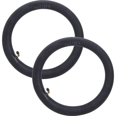 Pair of 14x2.125 Inch Bicycle Inner Tubes, Angled Valve (1/5)