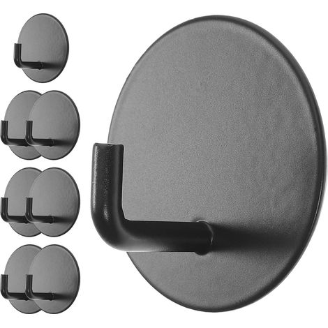 8 Stück Selbstklebende Edelstahl Wandhaken Schwarz Schwerlastfähig bis Lb Schützt (1/5)