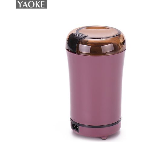 Moulin à café électrique, lames en acier inoxydable, broyeur pour graines de lin, noix, poivre, épices, violet (1/4)