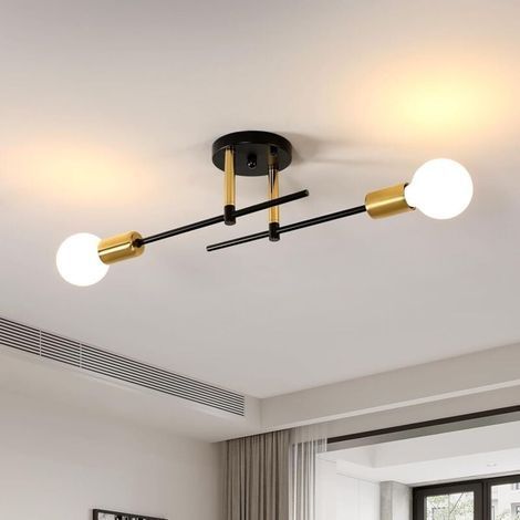 Lustre Moderne, Lumières E27 Plafonnier Industriel Vintage, Forme DIY Lampe de Plafond Vintage (1/4)