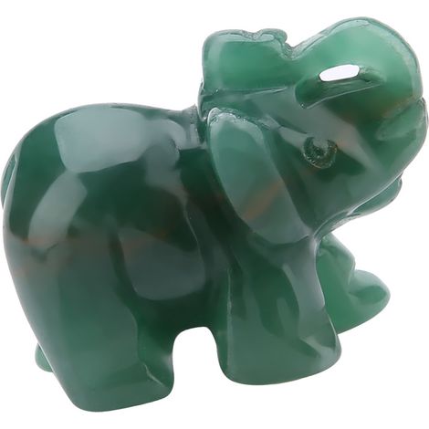1,5 Zoll große Elefantenfigur aus Naturstein und Kristall - Dekorations- und Einrichtungsgegenstand (07) (1/5)