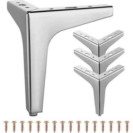 4 PCS Pieds de Meubles en Métal,6" 15cm Pieds de Meubles Triangulaires pour Meuble Canapé Table Basse Meuble TV et Autres Pieds de Meubles (1/5)