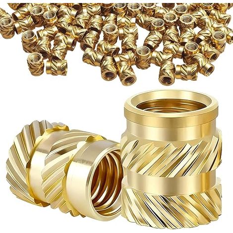 Insert Fileté M3, 100 Pièces Insert Fileté en Metal Laiton M3 × 5,7 × 4,6 mm Manchon Fileté Écrous D'étanchéité pour Utilisable Dans les Pièces en Plastique Imprimées 3D les Pièces Automobiles (1/5)