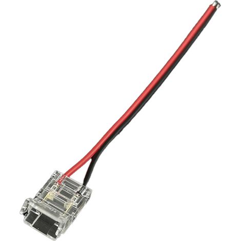 10 Pezzi Connettore Trasparente Invisibile 10mm 2 PIN Per Chiudere 2 Striscie Led Smd COB con Passo da 10mm Senza Saldare (1/3)