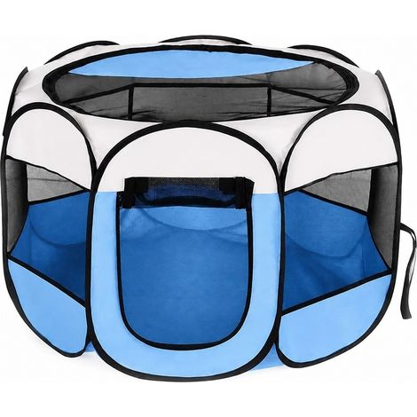 Tente pliable pour animaux de compagnie, caisse de mise bas octogonale transparente pour chats et chiens, 74 x 74 x 43 cm (1/5)