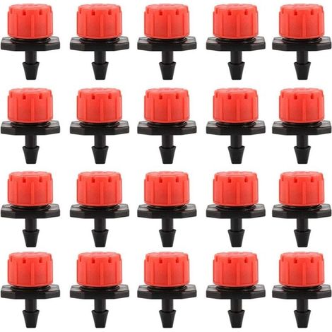 Ulisem Lot de 100 goutteurs d'irrigation goutte à goutte, buses d'arrosage de jardin, arrosage automatique réglable à 360° pour plantes, serres, pelouses, bricolage (1/4)