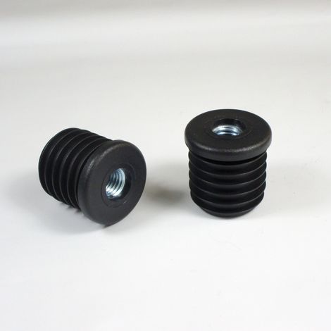 Embout polyamide rond pour tube 30 mm – Insert métal fileté M10 – Résistance mécanique optimale – Mise en place sans outillage – Ajile