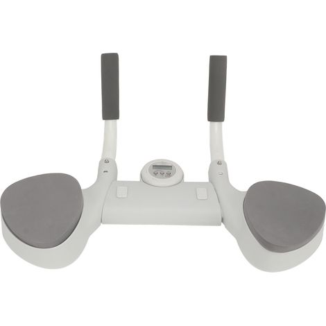 Support de planche avec coudières épaisses antidérapantes et absorbantes, minuteur intégré, pour exercices abdominaux et pompes (blanc). (1/5)