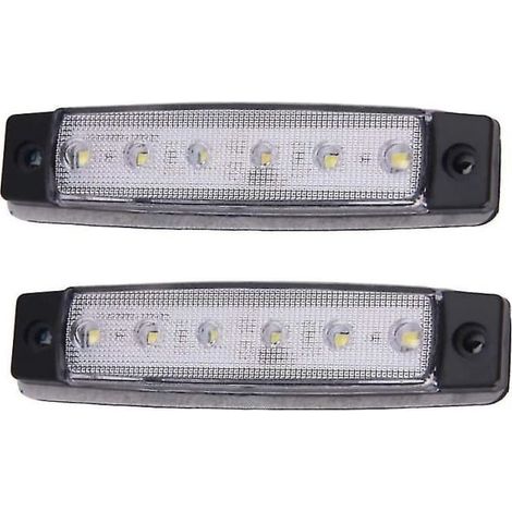 Feux de position de remorque à 6 LED 12 V, feux arrière, feux de gabarit latéraux, clignotants, éclairage du tableau de bord (blanc)