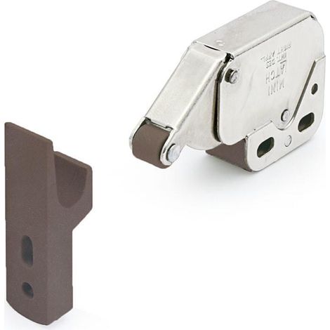 ACCESORIOS MUEBLES minilatch vaivén con enganche acabado níquel-marrón (1/2)