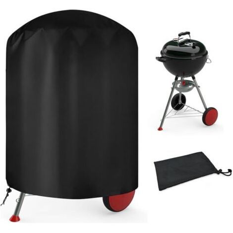 Runde Grillabdeckung für den Außenbereich, UV- und wasserabweisend, 210D Oxford-Gewebe, 71 x 71 cm, passend für die meisten Grills, Schwarz