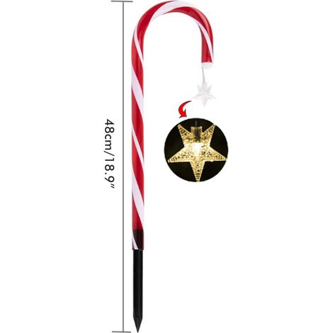 Lampe solaire de jardin d'extérieur étanche, piquet lumineux solaire pour sapin de Noël, décoration de pelouse pour intérieur ou extérieur (1/4)