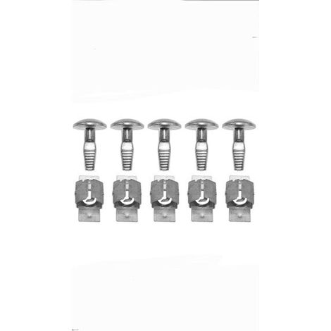 Befestigungsset Motorschutz - Peugeot 308/607 - 5 Clips - 5 verzinkte Schrauben - grau