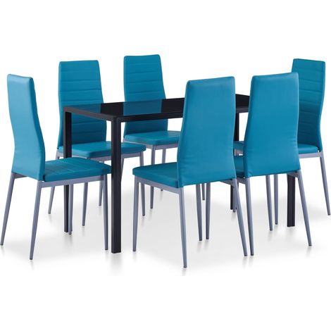 Ensemble Table + 6 chaises - Table à manger avec Chaises Bleu BV138671 - BonneVie (1/5)