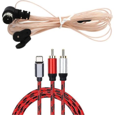 Antenne de connecteur de type F mâle d'antenne d'intérieur de dipôle de Fm 75 ohms avec le câble Audio d'usb type-c à 2 Rca (1/5)