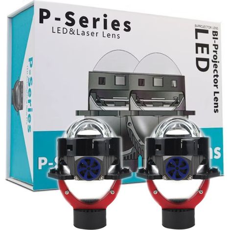 Set aus 2 Stück Bi-LED-Laser-Projektorlinsen zum Einbau in Scheinwerfer mit Abblend- und Fernlicht, 3 Zoll, 130 W, 8000 lm, 12 V