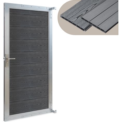 Portail de jardin Segovia 180 x 90 cm WPC effet bois gris (1/5)