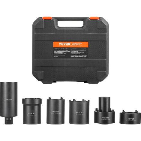 Kit d'outils douilles écrou fusée 6 pièces 1/2 pouce compatible Toyota Ford 4x4 GM avec coffret rangement extracteur. (1/5)