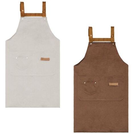 BUNTHAUS 2 Pièces Tablier de Cuisine Femme Homme, Tablier Chef de Travail Réglable, Tabliers Barbecue avec 3 Poches, Toile pour Jardinage, Restaurant, Barbecue, Café, Serveurs (1/5)