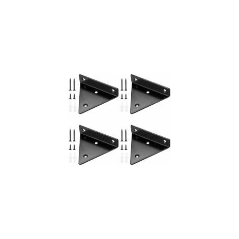 Soportes para estantes flotantes de 4 piezas, soportes triangulares invisibles para estantes de pared, soportes metálicos para estantes de pared - Crezuo (1/4)