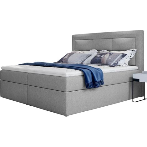 Lit continental tissu gris clair Balore-160x200 (1/5)