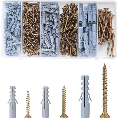 284 Pièces - Vis Autotaraudeuses - Chevilles D&39Expansion - Fixation Pour Plaques De Plâtre Et Murs Creux - Acier Allié - Gris - M3.5/M4/M5/M6/M8