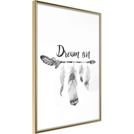 Affiche Murale Encadrée "Dreamer" 30 x 42 cm Or